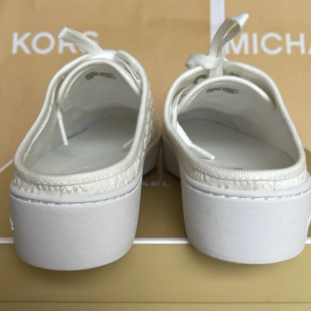 Michael Kors POPPY SLIDE SNEAKERS MK DEBOSSED WASHED DENIM 49T4POFP2D Platforms